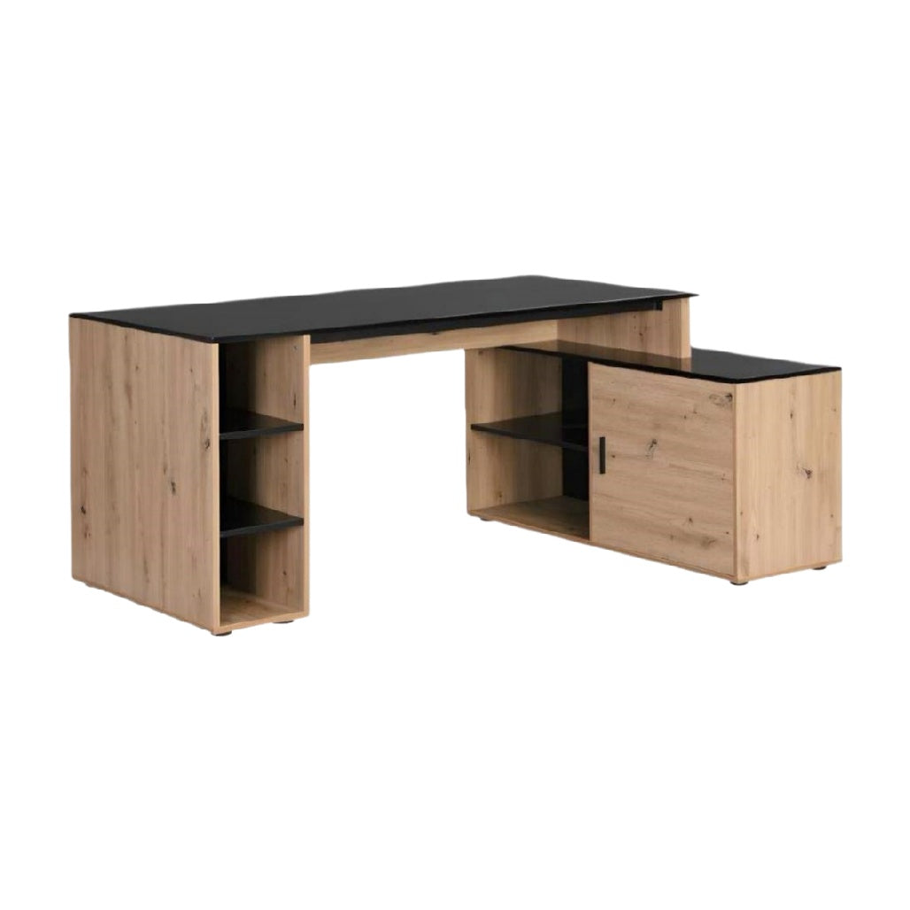 Bureau d'angle pour bureau en bois et mélamine - 150 x 60 x 75