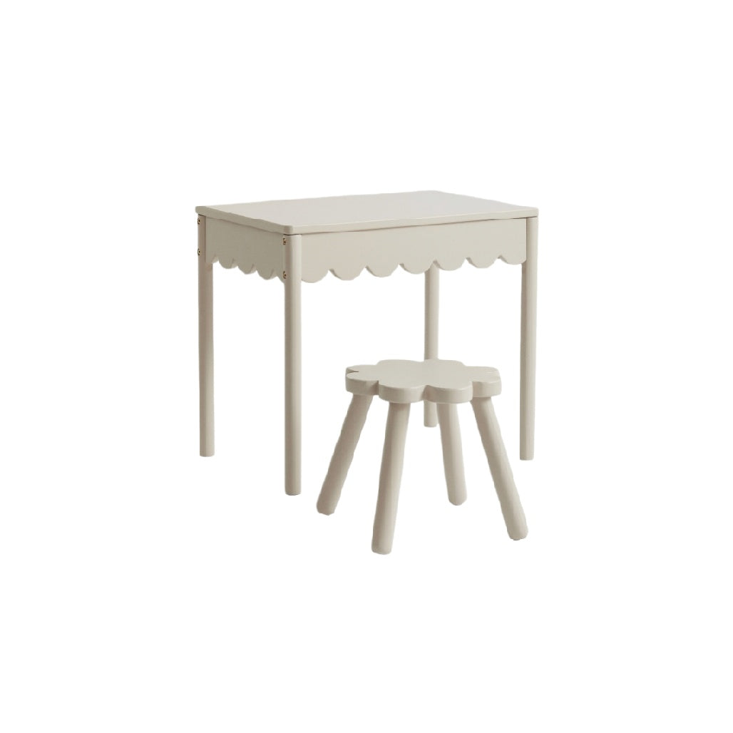 Table pour enfants en bois composite avec tabouret assorti - 75 x 50 x 50