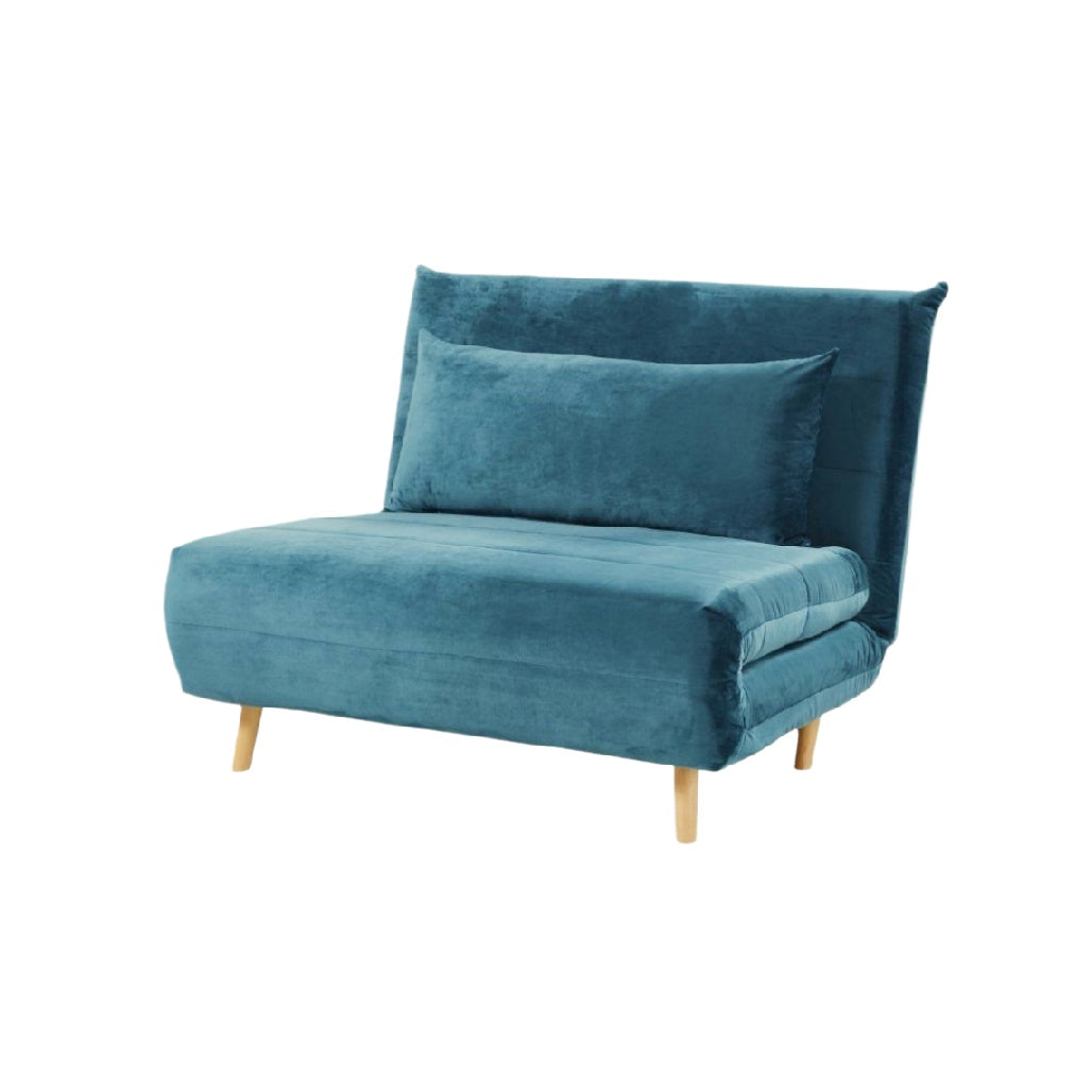Fauteuil convertible en velours pour salon - 90 x 76 x 70